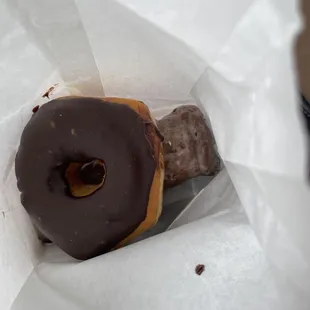 Regular chocolate, glazed old fashioned bar no jelly