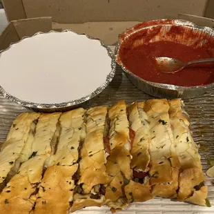 Amazing Stromboli with extra pizza sauce