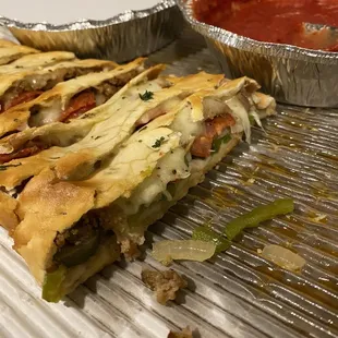 We always order the large Stromboli so that we have leftovers for the next day.