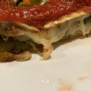 Stromboli, pizza, and salad = happy belly