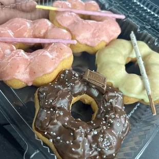 Strawberry, Matcha, And Chocolate Mochi Nuts