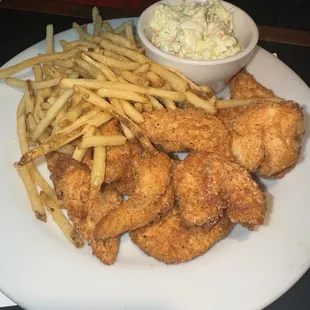 Hand breaded chicken tenders.