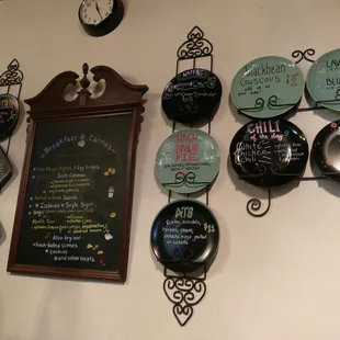 Menu/decor on the wall as of May 28, 2018.