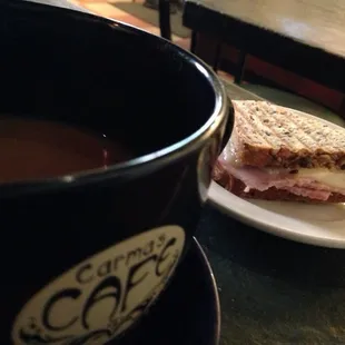 Ham cheese and mustard half sandwich.. Yummy