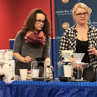 Learning about coffee at the Gallery Walk.