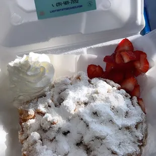 Funnel Cake- toppings on side