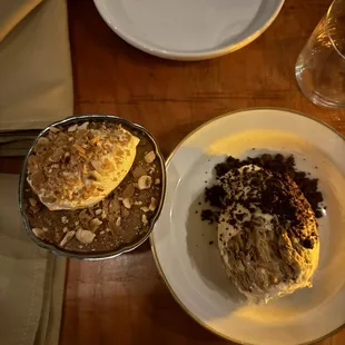 Chocolate mousse and the espresso-infused biscuit