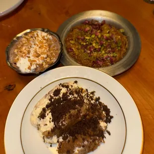 3 desserts we shared (the knafe in the top right is my favorite)