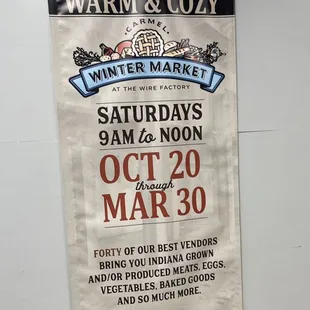 a sign for the market