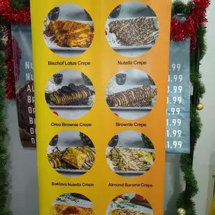 What a great variety of crepes!