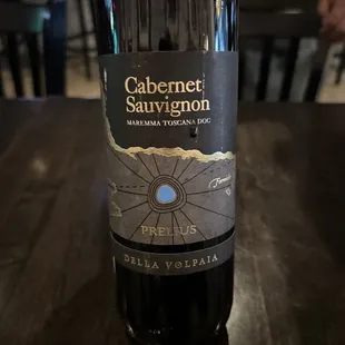 a bottle of cabernet sauvignon