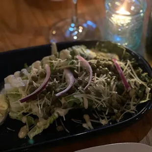 a plate of salad