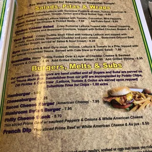 Menu - lunch