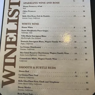 More Wines to choose from