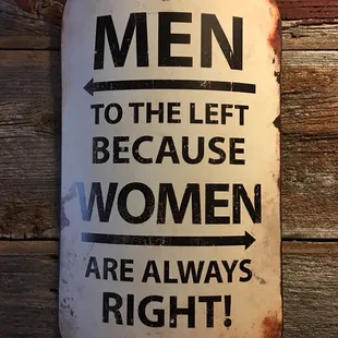 men to the left because women are always right