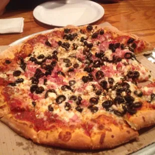 Ham black olives and feta
