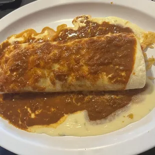 two burritos on a plate