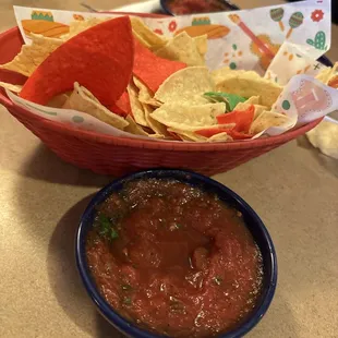 One of the last Mexican restaurants not charging for chips and unlimited salsa. Thry have hit or mild.