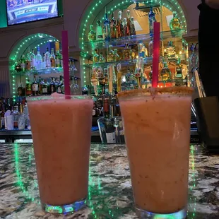 two drinks on the bar