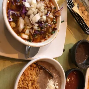 One item combo of posole.