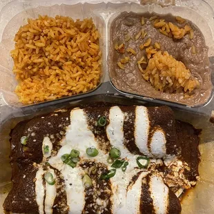 Chicken mole enchiladas