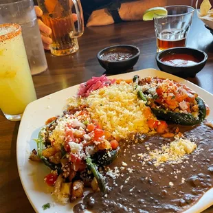 Shrimp stuffed poblanos