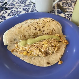 Chorizo &amp; Egg Taco with Green Salsa
