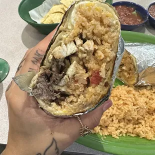 20a. Steak Burrito added chicken