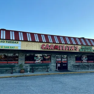 the front of the restaurant