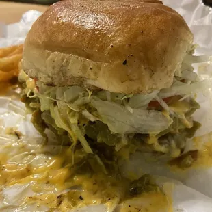 Green Chile Cheese Burger