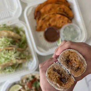 Regular burrito with asada ($7.99)