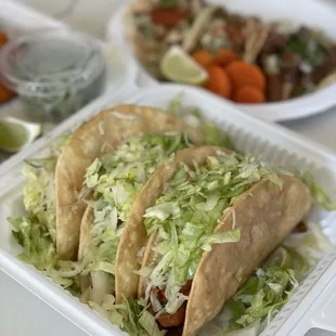 Hard tacos ($3.25 each): chicken, pastor, chorizo