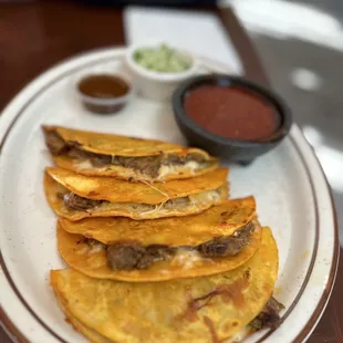 a plate of quesadillas