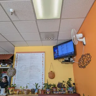 Menu on the wall as well