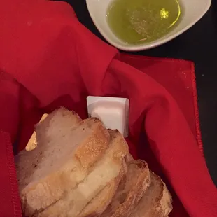 Compl. bread from the neighboring bakery and oil.