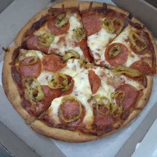 Granddaughter special! The kid would eat just the pepperoni and banana peppers if we let her.