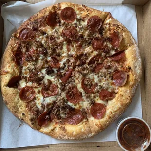 Meat pizza.
