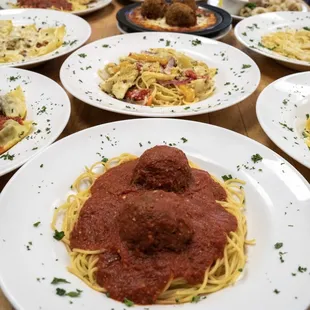 Spaghetti &amp; Meatballs, Artichoke Heart Saute