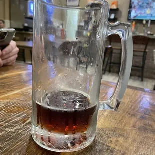 Ancient City Matanzas Red Ale. Warning: 24 oz mug is harder to balance as it gets empty. I bet this mug weighed 20+ ounces before the beer.