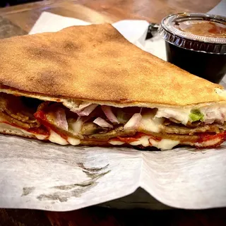 Stuffed Carmelo's Supreme Pizza Slice