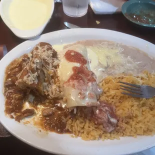 Combo tamales and enchilada