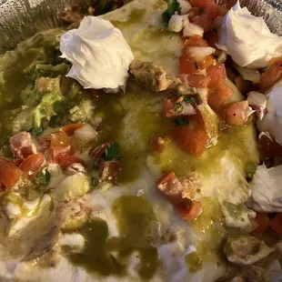 Burrito Fajita with extra sour cream and pico