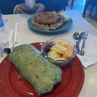 Guacamole Wrap Lunch Chicken and Waffle