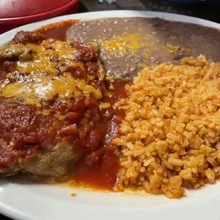CHILE RELLENO WITH CHICKEN AND RANCHERO SAUCE