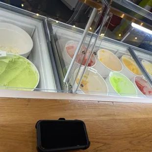 a cell phone on the counter