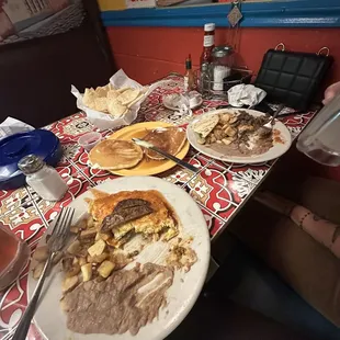 a table full of food