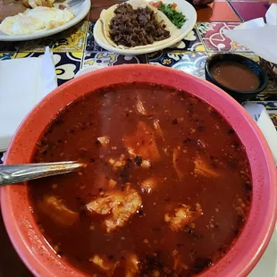 a bowl of chili soup