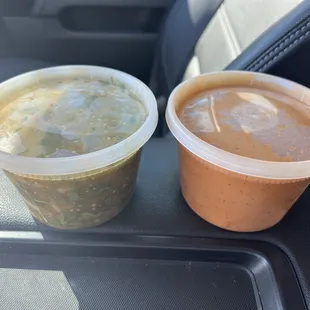 Red and green salsa's!!