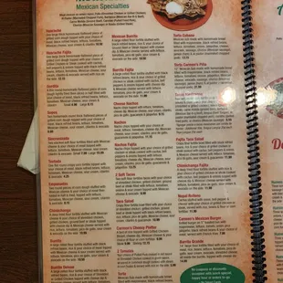 the menu