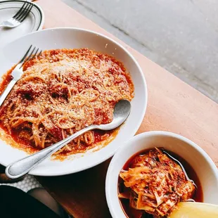 Spaghetti Daviola and Marinated Artichokes